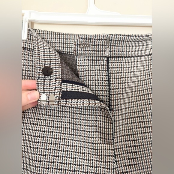 Theory Stratton Knit Houndstooth High Rise Cropped Trouser Pants - Picture 3 of 8